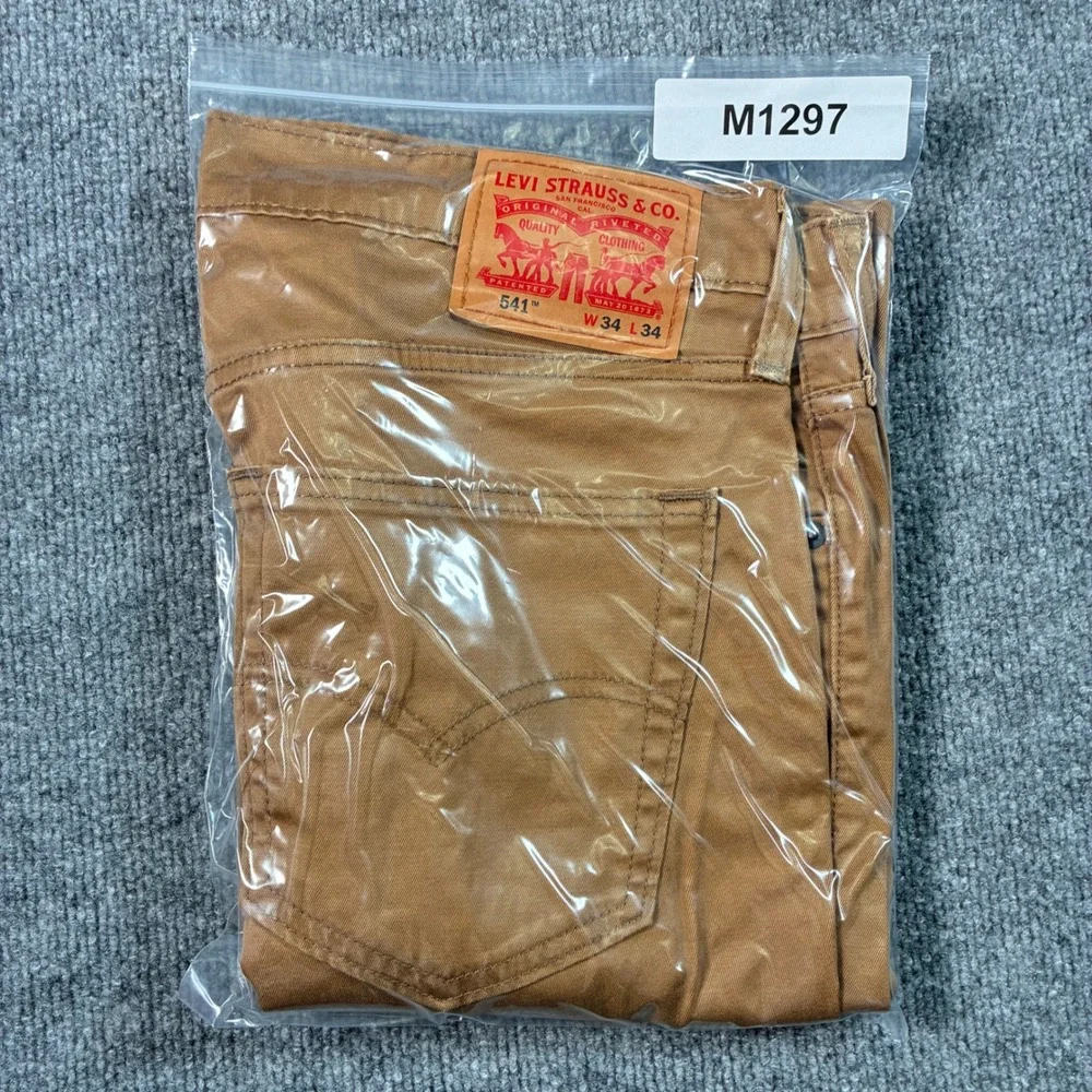 Levi's 541 Athletic Taper Pants Mens 34x34 Brown Stretch Chino Twill 5 Pocket